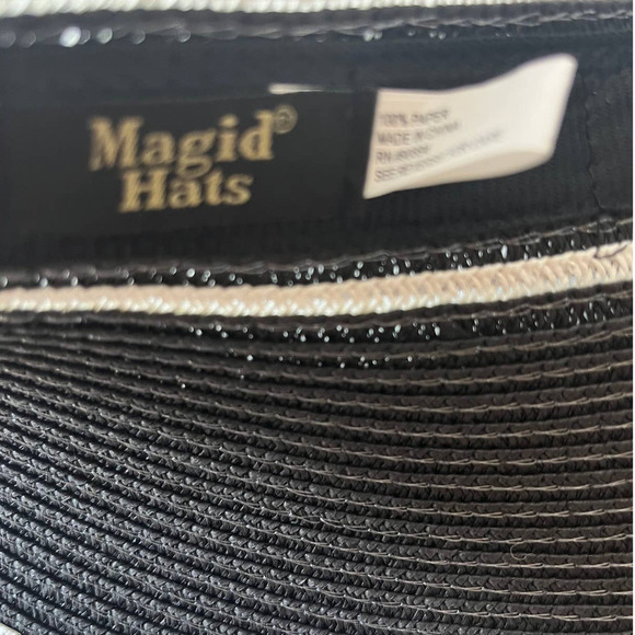 Vintage Y2K Magid Packable Women's Roll Up Wide Brim Sun Visor Two Tone Hat - Picture 4 of 7